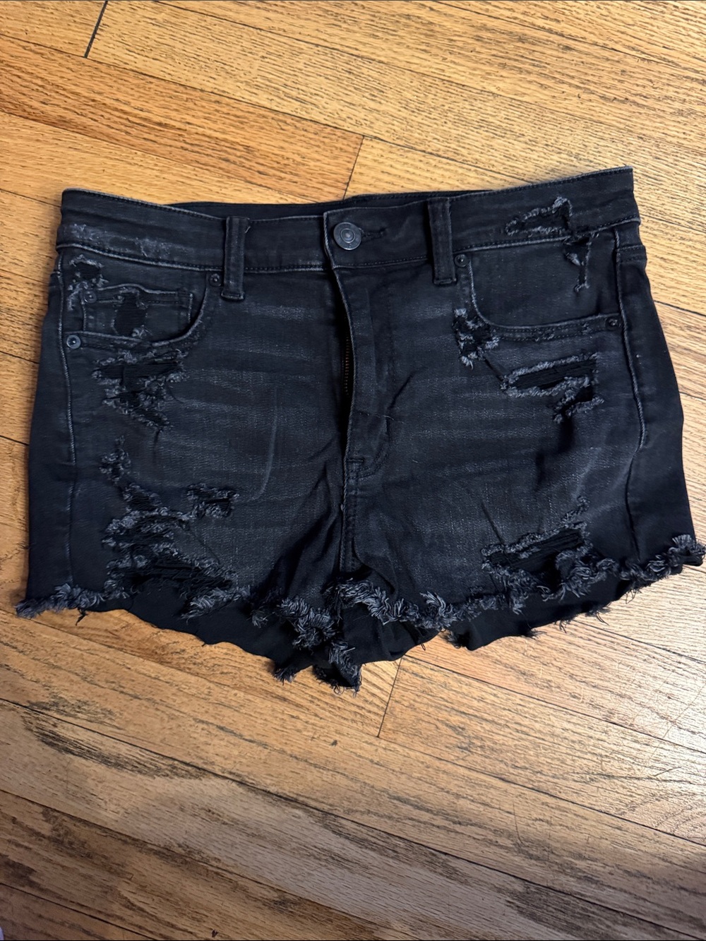 American Eagle Distressed Black Denim Women’s Shorts